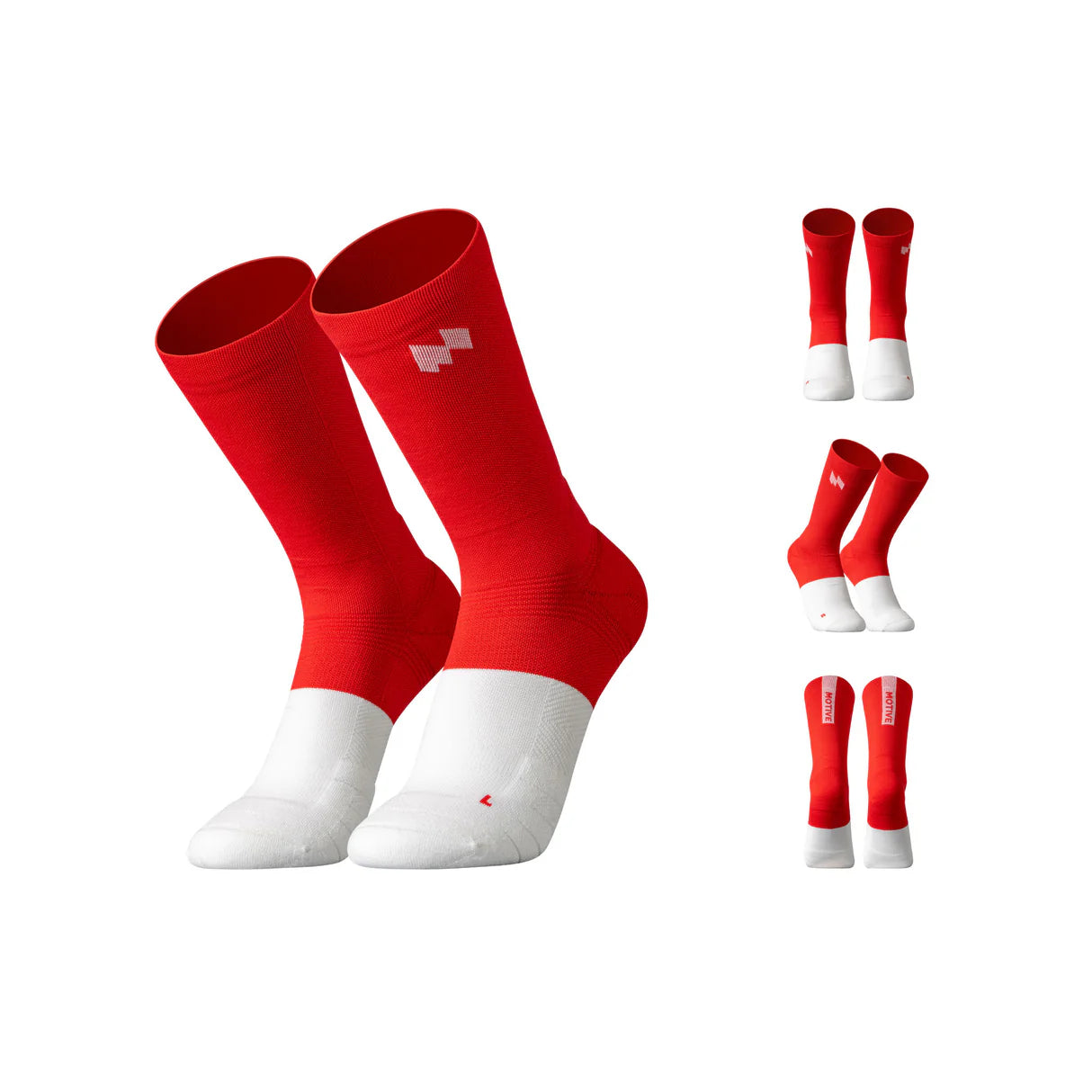 MOTIVE SOCK ULTRA SPEED -  Pure Contrast - Crew - Red Zone